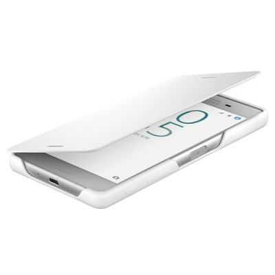 Oficiāls Sony Xperia X Style Cover Flip balts atvērams maciņš SCR52 (maks) / Vacins.lv