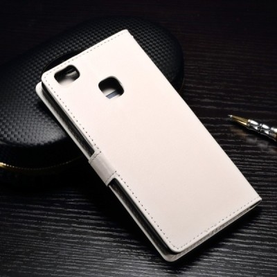 Huawei P9 Lite (Huawei Ascend P9 Lite, Huawei G9 Lite) atvēramais ādas balts maciņš (maks) / Vacins.lv