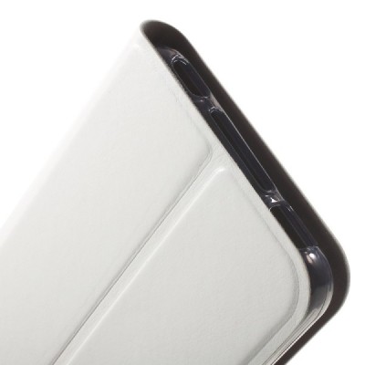 HTC Desire 825 atvēramais ādas balts maciņš (maks) / Vacins.lv