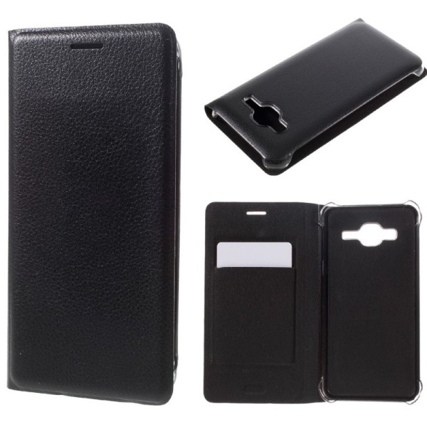 „Smart Wallet“ atverčiamas dėklas - juodas (Galaxy J3 2016)
