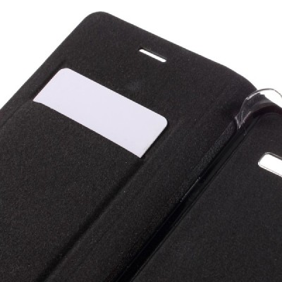 Samsung Galaxy J3 2016 (J320) juodas odinis atverčiamas Smart Wallet dėklas - piniginė / Priedai.lt