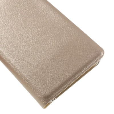 Samsung Galaxy J3 2016 (J320) zelta atvēramais Smart Wallet ādas maciņš - maks / Vacins.lv