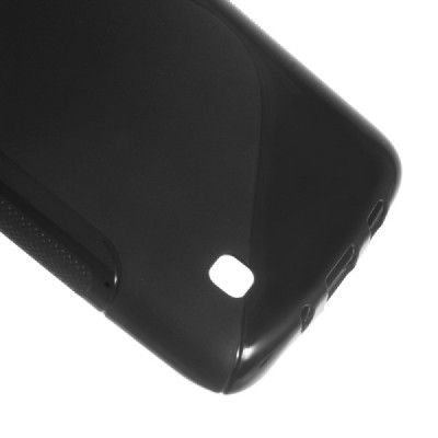 LG K8 (K350N) cieta silikona (TPU) melns apvalks / vacins.lv