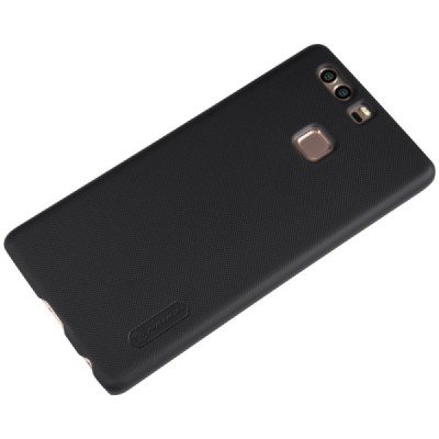 Huawei P9 Nillkin Frosted Shield juodas plastikinis dėklas / Priedai.lt