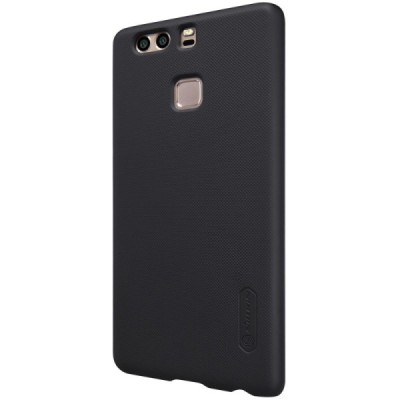 Huawei P9 Nillkin Frosted Shield juodas plastikinis dėklas / Priedai.lt