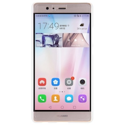 Huawei P9 Plus Nillkin Frosted Shield baltas plastikinis dėklas + apsauginė ekrano plėvelė / Priedai.lt