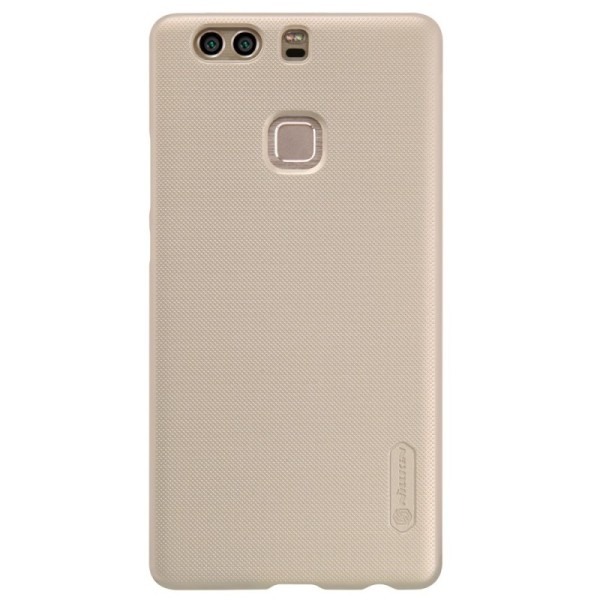 „Nillkin“ Frosted Shield dėklas - auksinis + apsauginė ekrano plėvelė (P9 Plus)