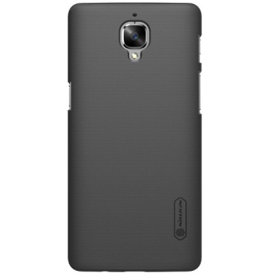 OnePlus 3 (Three) Nillkin Frosted Shield melns plastmasas apvalks / vacins.lv
