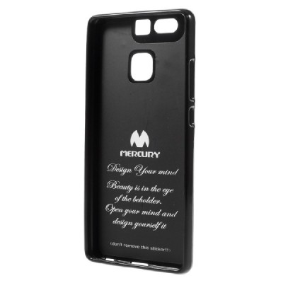 Huawei P9 juodas Mercury kieto silikono (TPU) dėklas - nugarėlė / Priedai.lt