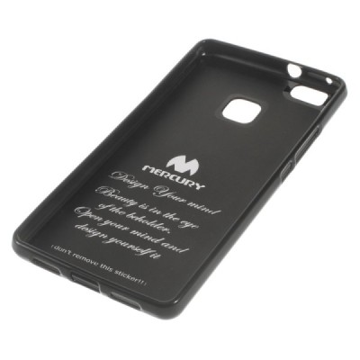 Huawei P9 lite Mercury melns cieta silikona (TPU) apvalks / vacins.lv