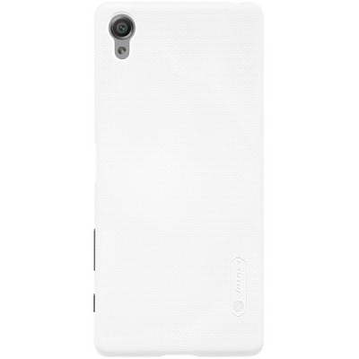 Nillkin Frosted Shield Sony Xperia X Performance baltas plastikinis dėklas + apsauginė ekrano plėvelė / Priedai.lt