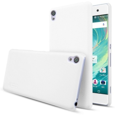 Sony Xperia XA Nillkin Frosted Shield balts plastmasas futrālis + ekrāna aizsargplēve / Vacins.lv