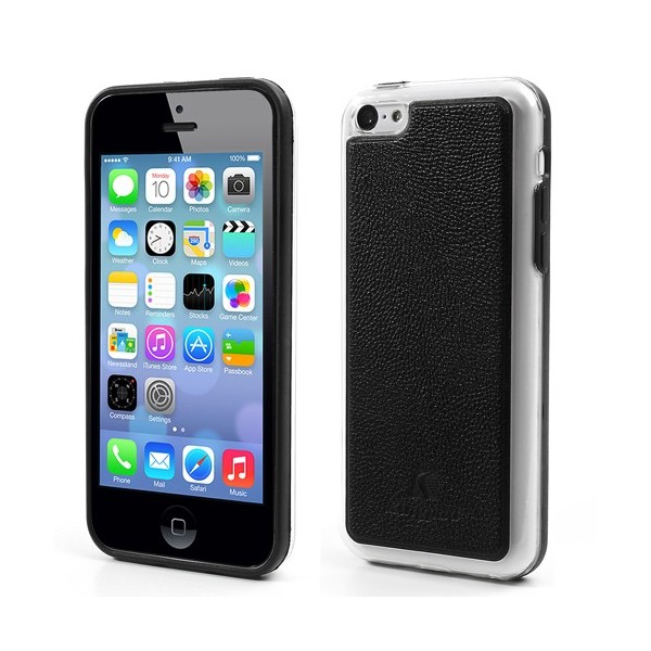 „Kingpad“ Leather apvalks - melns (iPhone 5C)
