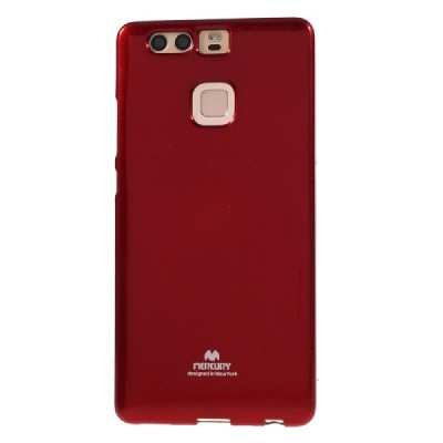 Huawei P9 Mercury sarkans cieta silikona (TPU) apvalks / vacins.lv