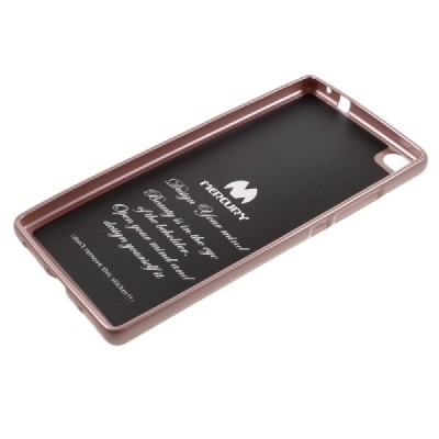 Huawei P8 rausvai auksinis Mercury kieto silikono (TPU) dėklas - nugarėlė / Priedai.lt