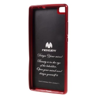Huawei P8 Mercury sarkans cieta silikona (TPU) apvalks / vacins.lv