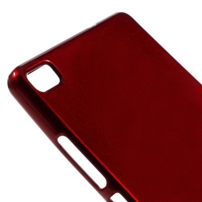 Huawei P8 Mercury sarkans cieta silikona (TPU) apvalks / vacins.lv