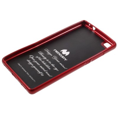 Huawei P8 Mercury sarkans cieta silikona (TPU) apvalks / vacins.lv