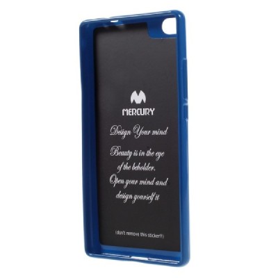 Huawei P8 mėlynas Mercury kieto silikono (TPU) dėklas - nugarėlė / Priedai.lt