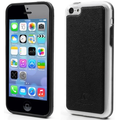 „Kingpad“ Leather sērijas melns ādas un izturīgas plastmasas Apple iPhone 5C apvalks / Vacins.lv