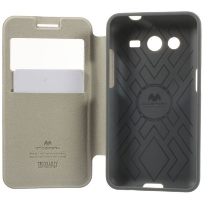 Samsung Galaxy Core 2 (G355) „Mercury“ Goospery atvēramais balts maciņš / Vacins.lv