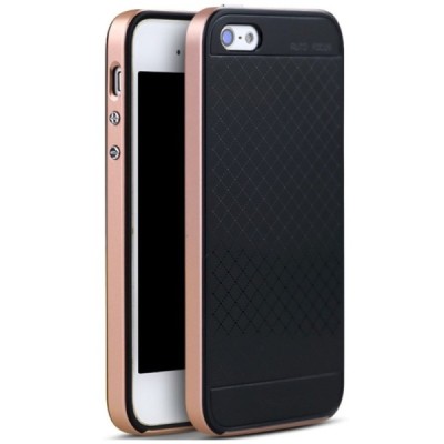 Apple iPhone SE, Apple iPhone 5 ir Apple iPhone 5S „IPAKY“ cieta silikona (TPU) melns apvalks (apmales - rozā krāsā) / Vacins.lv
