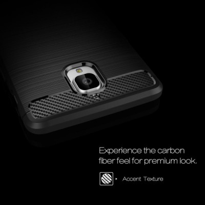 OnePlus 3 (OnePlus Three) „Carbon“ kieto silikono TPU juodas dėklas - nugarėlė / Priedai.lt
