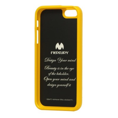 Apple iPhone 5, 5S Mercury Color dzeltens cieta silikona (TPU) futrālis / Vacins.lv