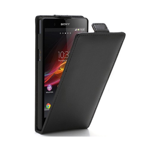 Klasikinis atverčiamas dėklas - juodas (Xperia Z)