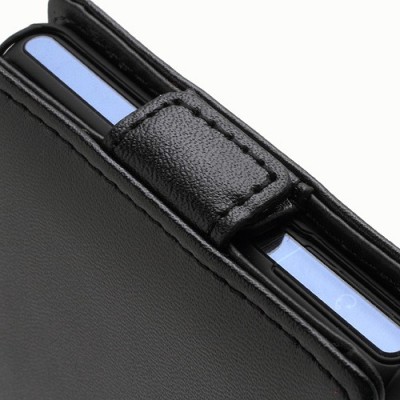 Atverčiamas Sony Xperia Z  juodas odinis dėklas / Priedai.lt
