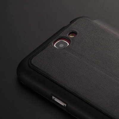 X-Level“ Slim Fit atverčiamas juodas odinis Samsung Galaxy Note 2 (N7100) dėklas / Priedai.lt