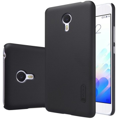 Meizu m3 note Nillkin Frosted Shield juodas plastikinis dėklas + apsauginė ekrano plėvelė / Priedai.lt