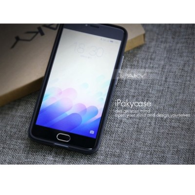 Meizu m3 note „IPAKY“ cieta silikona (TPU) melns apvalks (apmales - pelekā krāsā) / Vacins.lv