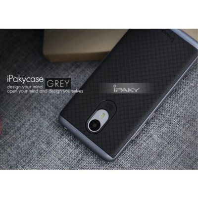 Meizu m3 note „IPAKY“ cieta silikona (TPU) melns apvalks (apmales - pelekā krāsā) / Vacins.lv