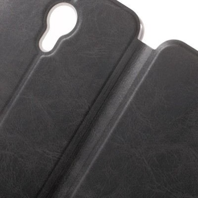 Meizu m3 note „Mofi“ Vintage sērijas melns ādas atvērams maciņš / Vacins.lv