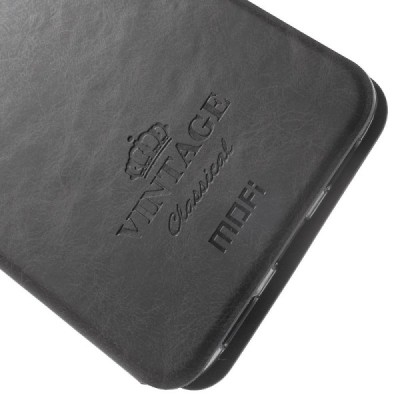 Meizu m3 note „Mofi“ Vintage sērijas melns ādas atvērams maciņš / Vacins.lv