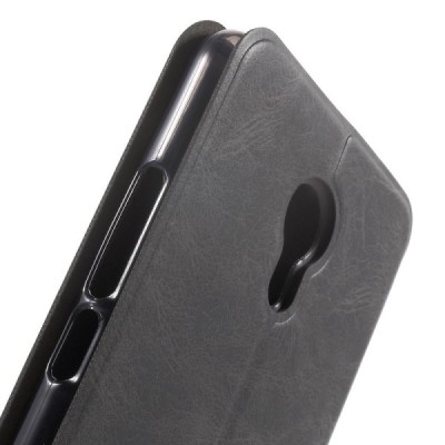 Meizu m3 note „Mofi“ Vintage sērijas melns ādas atvērams maciņš / Vacins.lv