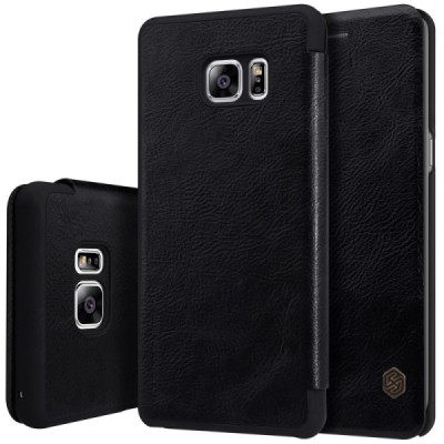 Greznais „Nillkin“ Qin sērijas ādas atvērams melns Samsung Galaxy Note 7 (N930) maciņš / Vacins.lv