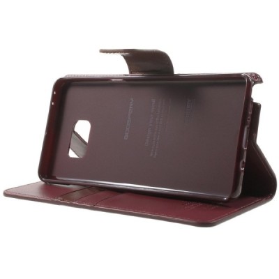 Mercury Sonata atverčiamas Samsung Galaxy Note 7 (N930) bordo odinis dėklas - piniginė / Priedai.lt