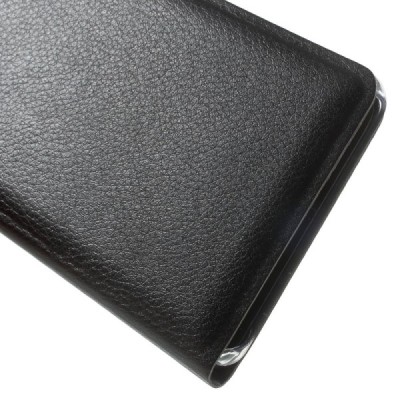 Samsung Galaxy Note 7 (N930) juodas odinis atverčiamas Smart Wallet dėklas - piniginė / Priedai.lt