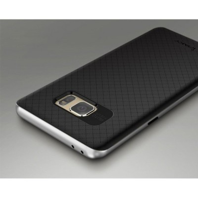 Samsung Galaxy Note 7 (N930) „IPAKY“ cieta silikona (TPU) melns apvalks (apmales - sudrabā krāsā) / Vacins.lv