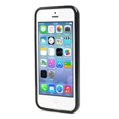 Dzidrs / melns cieta silikona un plastmasas Apple iPhone 5C bamperis, apvalks / vacins.lv