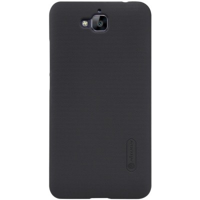 Huawei Y6 Pro (Honor Play 5X, Enjoy 5) Nillkin Frosted Shield juodas plastikinis dėklas + apsauginė ekrano plėvelė / Priedai.lt