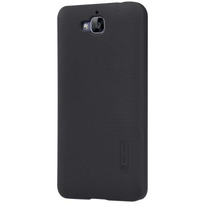 Huawei Y6 Pro (Honor 5X, Enjoy 5) Nillkin Frosted Shield melns plastmasas apvalks + ekrāna aizsargplēve / Vacins.lv