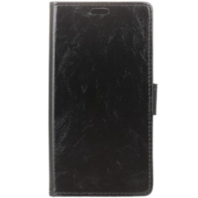 Huawei Y5 II (Huawei Y5 2, Huawei Honor 5, Huawei Honor Play 5, Huawei Honor 5 Play) atvēramais ādas melns maciņš, grāmata (maks