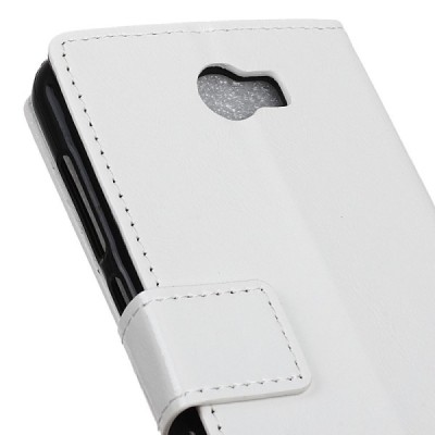 Huawei Y5 II (Huawei Y5 2, Huawei Honor 5, Huawei Honor Play 5, Huawei Honor 5 Play) atverčiamas baltas odinis dėklas, knygutė -