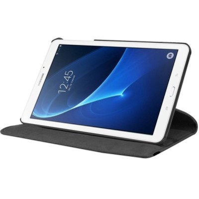 Samsung Galaxy Tab A 7.0 2016 (T280,T285) atvēramais melns ādas maciņš, grozās 360° grādu apjomā / Vacins.lv