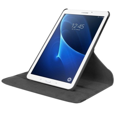 Samsung Galaxy Tab A 7.0 2016 (T280,T285) atvēramais melns ādas maciņš, grozās 360° grādu apjomā / Vacins.lv
