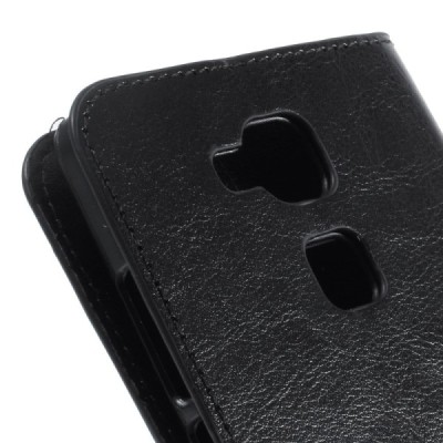 Huawei Ascend Mate 7 atvēramais ādas melns maciņš (maks) / Vacins.lv