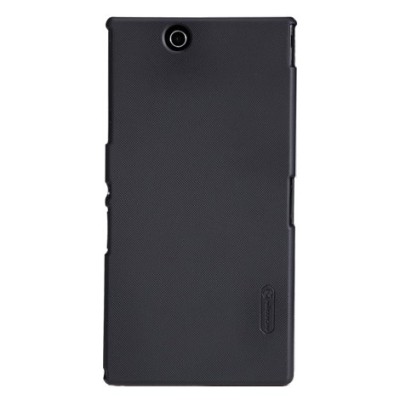 Sony Xperia Z Ultra Nillkin Frosted Shield melns plastmasas futrālis + ekrāna aizsargplēve / Vacins.lv